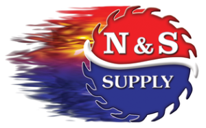 N&S Supply Logo with red on top and blue on the bottom